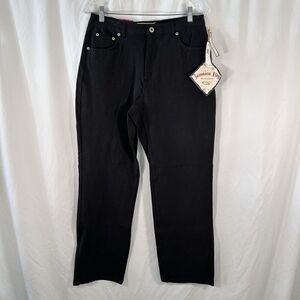 New Jamaica Bay Jeans Women's 12 Black Classic Fit Cotton Blend Button Zip